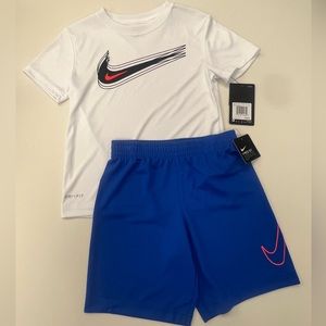 NWT - Nike matching set - boys size 6- white & blue